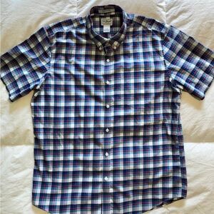 L.L. Bean Men’s Short Sleeve Plaid Button Front Shirt